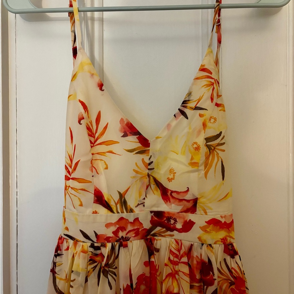 Floral Maxi Dress in Red and Yellow